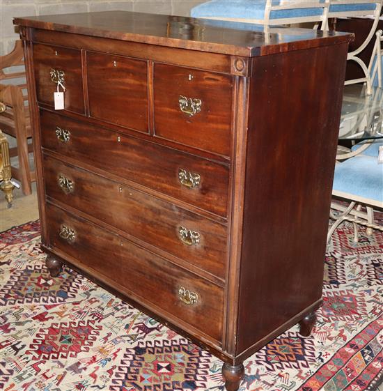 A George IV mahogany secretaire chest, W.122cm, D.56cm, H.119cm